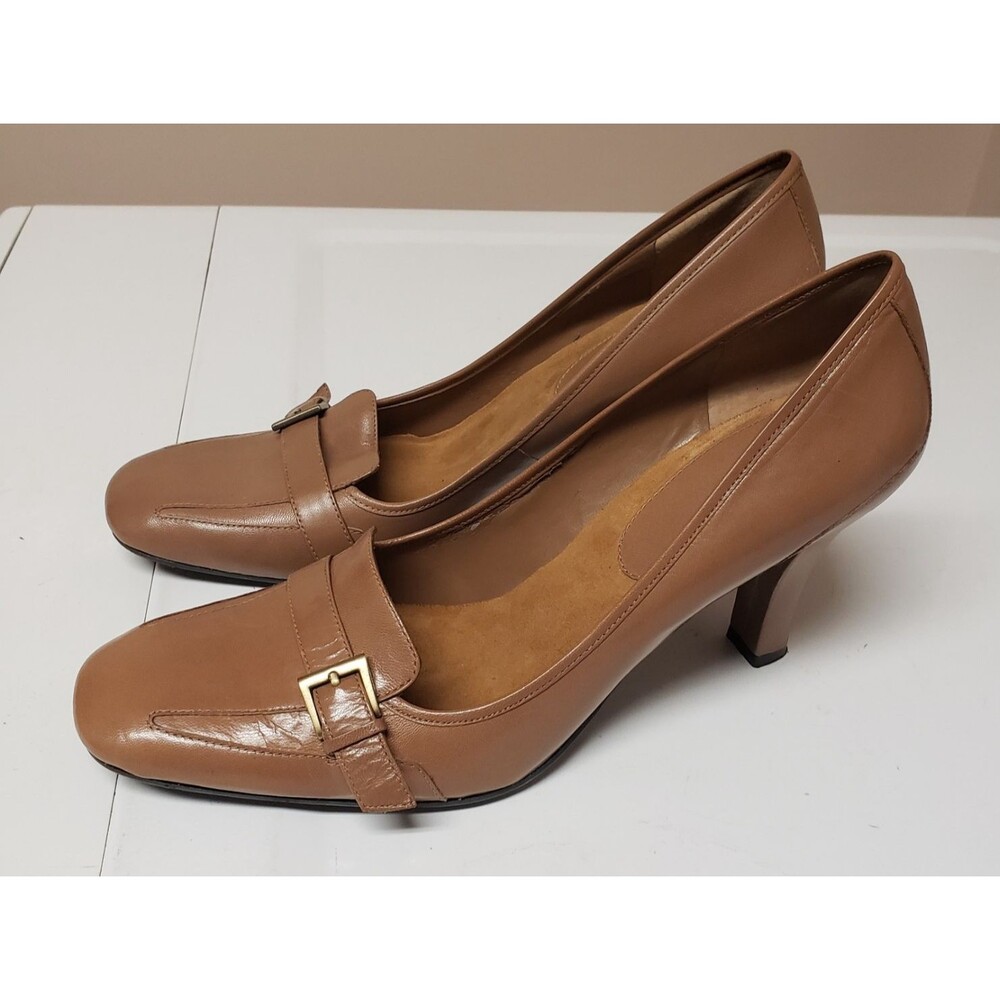 Nine West Penny Loafer Patent Leather Shoes Milk Chocolate Sz 10M PO Excel